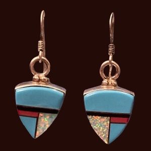 Southwest Multi-stone Inlay Earrings - New without tags